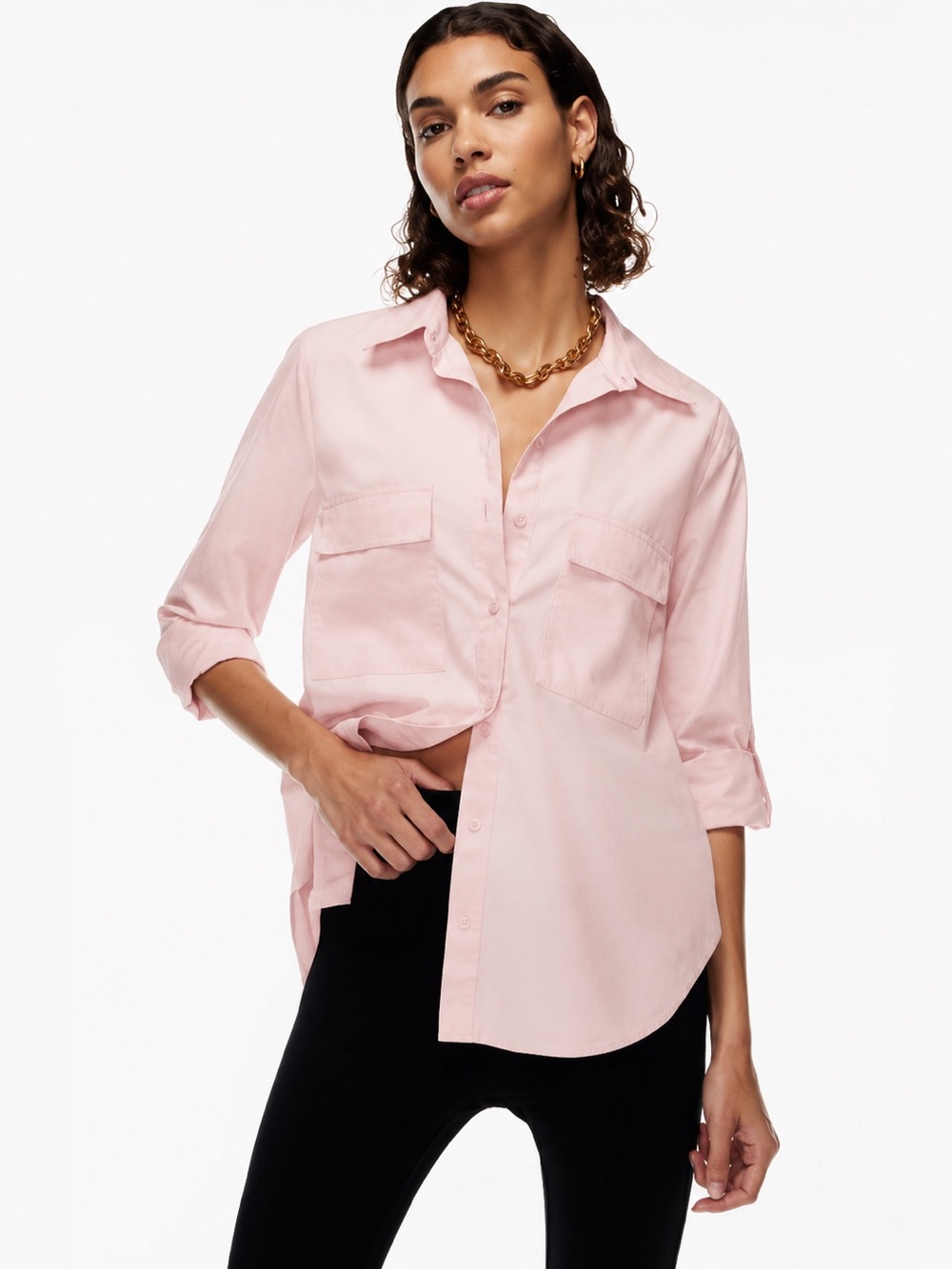 $88 THE GROUP BABATON TENCEL BUTTON DOWN SHIRT